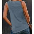 thumbnail image 6 of Jewelreauty Women Tank Tops Summer Casual Keyhole Collar Sleeveless Blouses Tee Solid Color Loose Shirts (M, Navy), 6 of 6