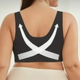 thumbnail image 4 of Lyzlook Bras Front Closure, LunaHug - Seamless Front Buckle Cross Back Shaping Bra Black 34, 4 of 5