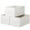 White, variant on 3 Pack Fabric Storage Bins for Shelves Closet Storage Bins Collapsible Closet Organizers for Clothes