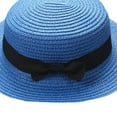 thumbnail image 4 of MZXELPRJD Straw Hat Toddler Beach Hat Little Girls Straw Sun Hat Summer Beach Cap Foldable Visor Floppy Hats Wide Brim with Bowknot Sun Protection Hat, 4 of 5