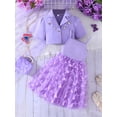 thumbnail image 2 of Biezeib Toddler Girls Two Piece Outfits Sleeveless Butterfly Tulle Dress and Short Sleeves Button Jacket for Summer Clothes, 2 of 6
