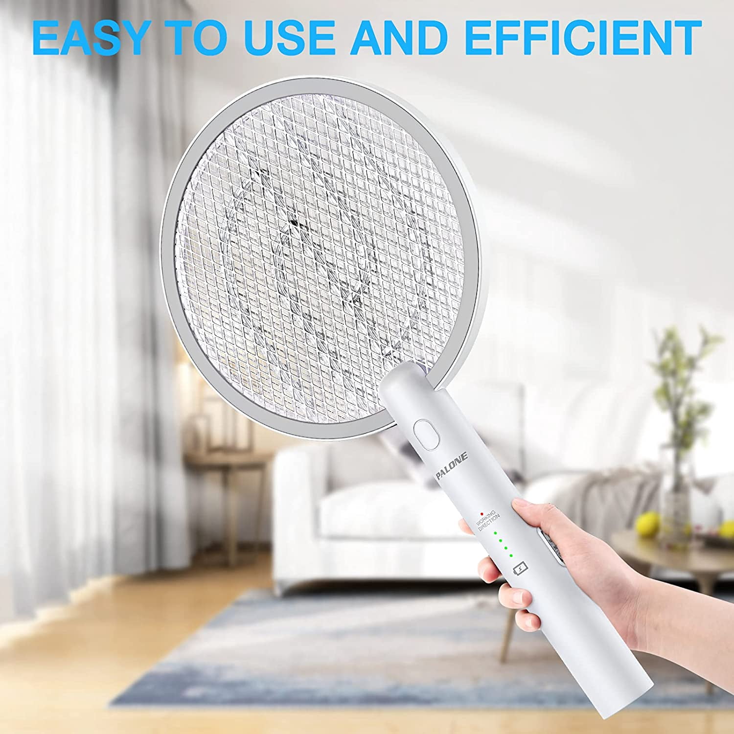 Bug Zapper, PALONE 2 in 1 USB Rechargeable Electric Fly Swatter Lamp & Racket, 3000V Pest Insects Control Flying Bugs Trap Mosquito Killer for Home, Kitchen, Office, Outdoor