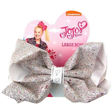 JoJo Siwa Hair Bow, Silver Glitter