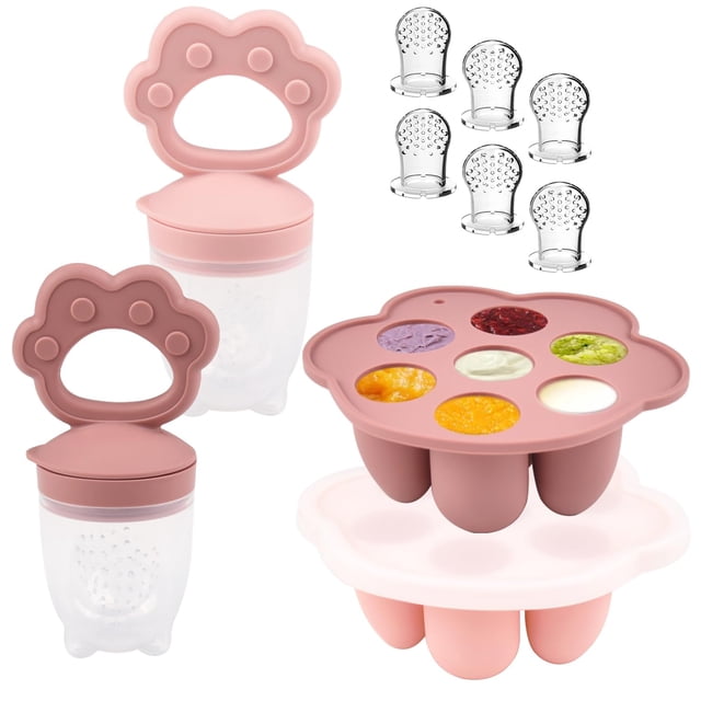 Juego de comederos y bandejas congeladoras de fruta para bebés Ginbear para más de 4 meses
