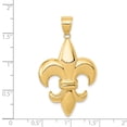 thumbnail image 2 of 14k Yellow Gold Polished Large Fleur-De-Lis Pendant Necklace 45x25mm Wide Pendant for Women, 2 of 2