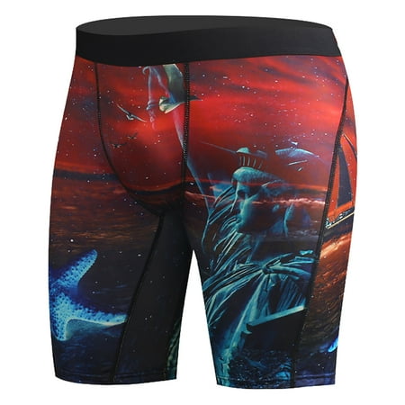 

2PC Mens Boxer Briefs Men S Fashion Skinny Sports Anti-Wear Leg Ice Silk Digital Boxer Briefs