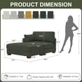 thumbnail image 2 of DREAMSIDEA Oversized Chaise Lounge with Ottoman for Living Room, Right Arm Corduroy Chaise Lounge Indoor Furniture,Green, 2 of 7
