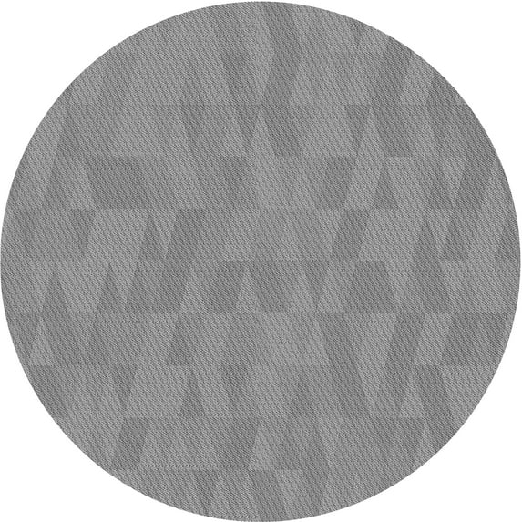 Ahgly Company Machine Washable Indoor Round Transitional Sonic Silver Gray Area Rugs, 7' Round