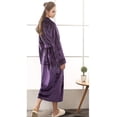 thumbnail image 2 of Womens Mens Fleece Robe Soft Plush Bathrobe Long Warm, 2 of 6