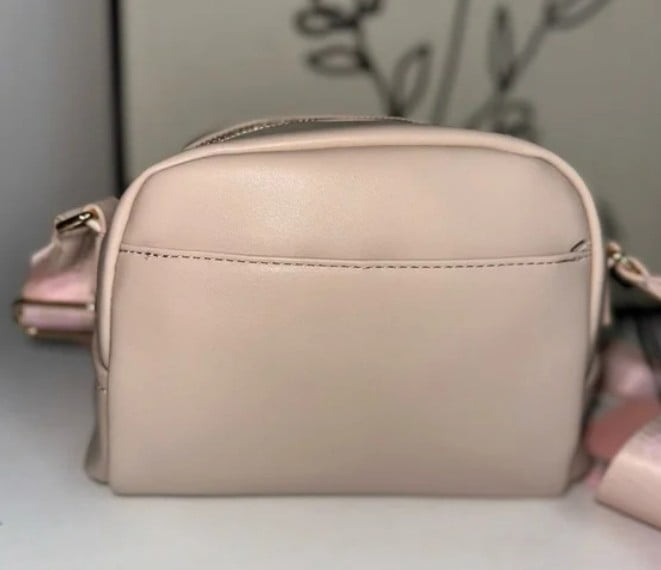 JUICY COUTURE PUFFED UP CROSSBODY SANDSTONE PURSE JC LOGO ON STRAP NWT