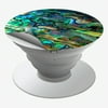 Skin Decal For Popsockets (4-Pack Decals Only) Cover / Abalone Shell Swirl Neon Green Opalescent