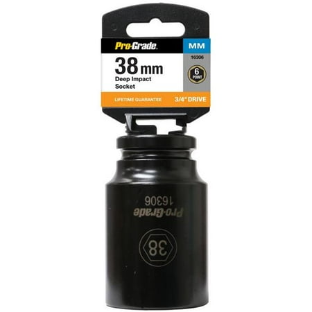 

Pro-Grade 16306 0.75 in. Drive x 38 mm 6 Point Deep Impact Socket