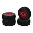 thumbnail image 3 of RC Short Course Truck Tires, Plastic Rubber Short Course Truck Tires Concavoconvex Texture 4.6cm Width  For 1/10 Red, 3 of 8