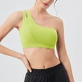 thumbnail image 2 of JGGSPWM Women's Cutout Strap One Shoulder Sports Bra Medium Support Workout Yoga Yellow XL, 2 of 6