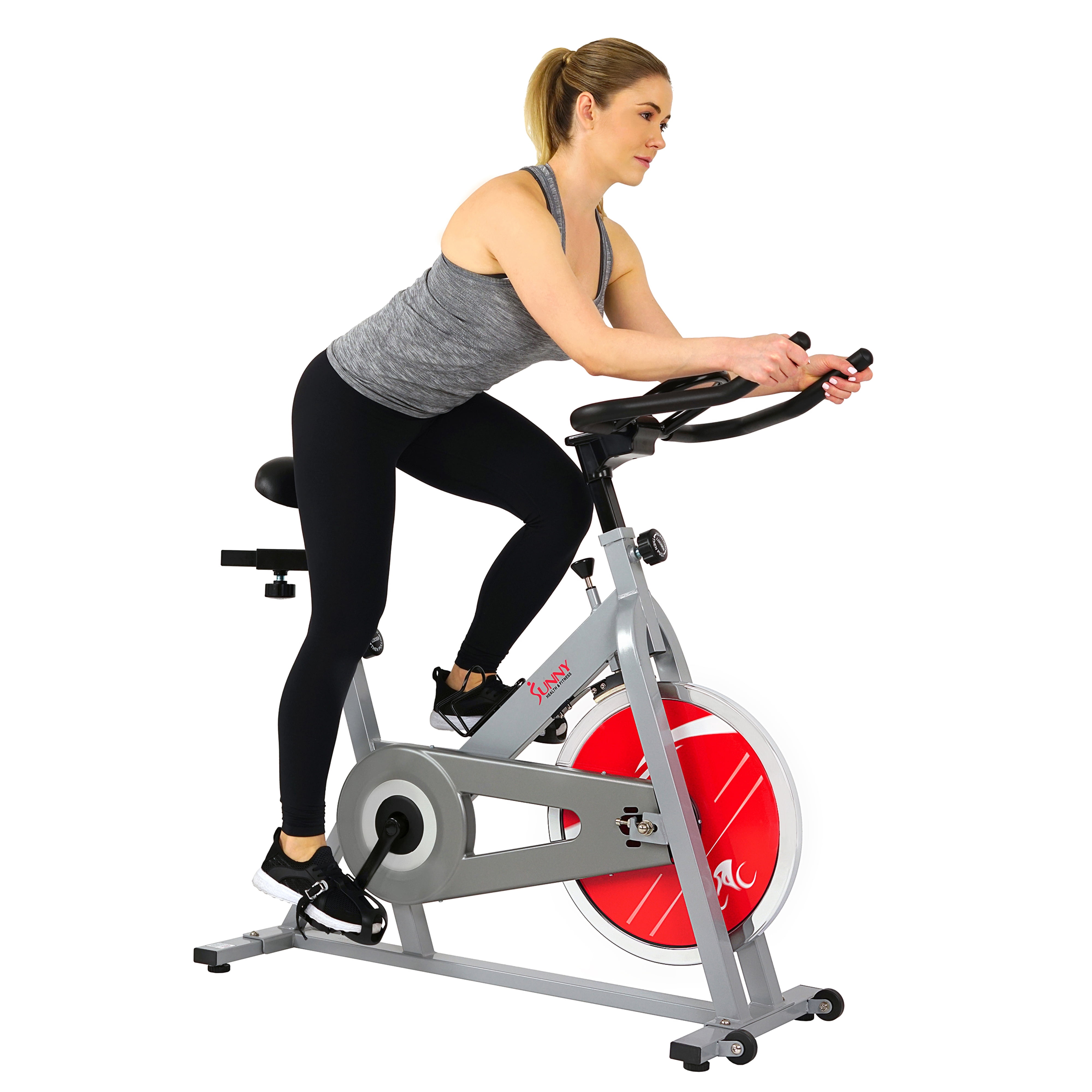 Sunny Health & Fitness Pro Indoor Cycling Bike Trainer indoor Gym Exercise Bike 