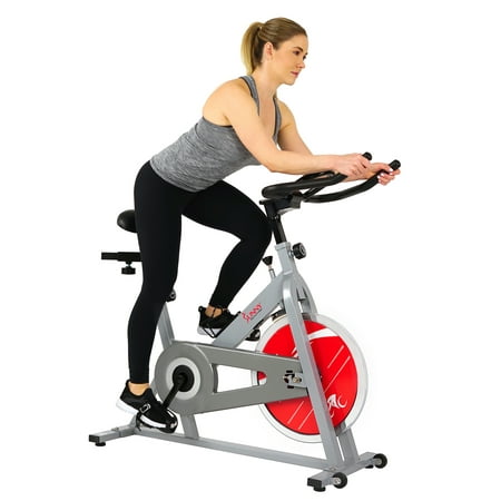 Sunny Health & Fitness SF-B1001S Chain Drive Indoor Cycling Trainer Exercise Bike - Silver