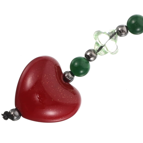 LOLIPPYY Heart-Shaped Multi-Color Bag Charm with Beads and Chain, Trendy Purse Accessory for Women and Girls