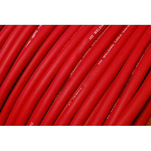 TEMCo INDUSTRIAL WC0149-25 ft 4 Gauge AWG Welding Lead & Car Battery Cable Copper Wire RED | Made in USA