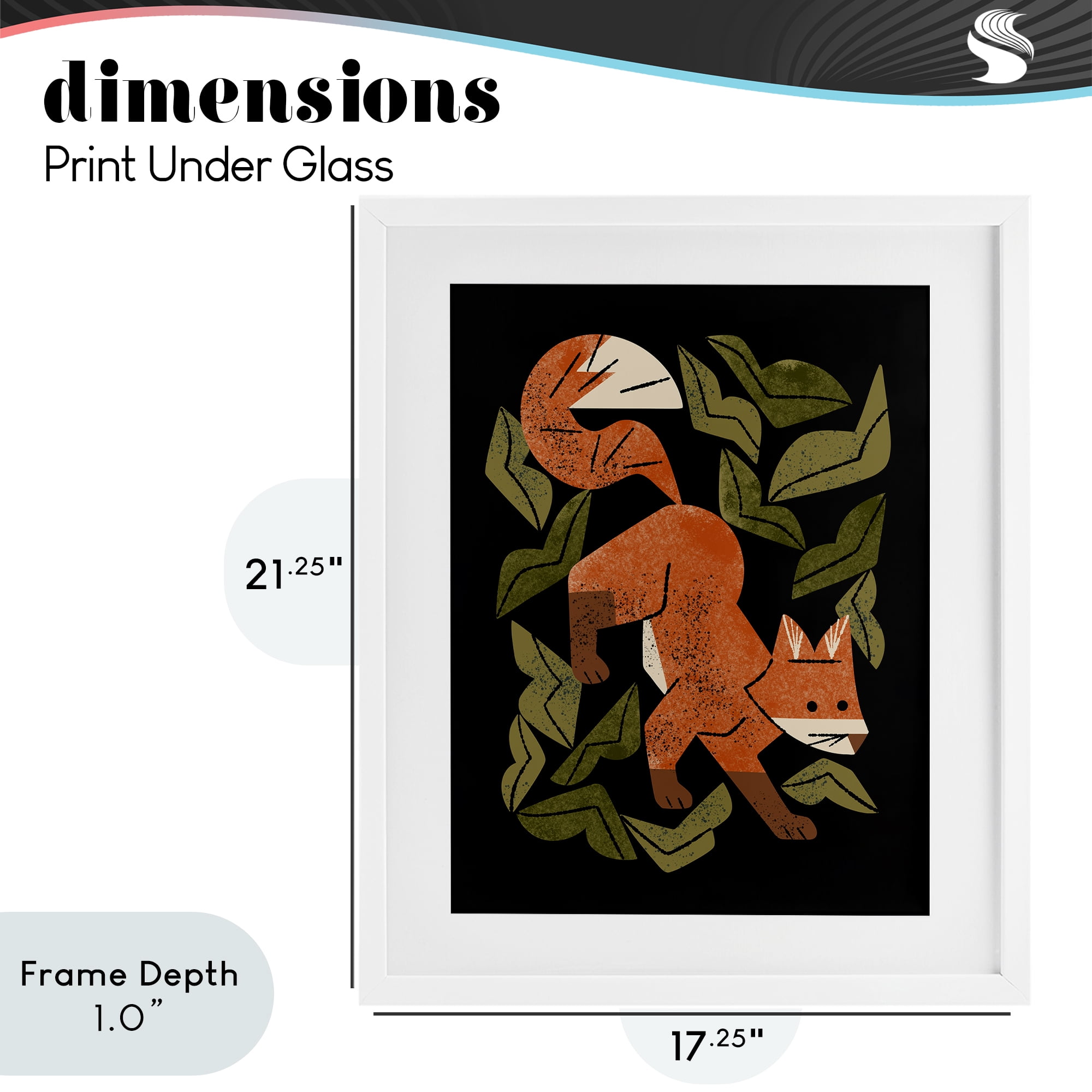 Stupell Industries Fox In The Brush White Framed Print Under Glass, design by Renea L. Thull