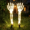 thumbnail image 2 of AuroraX Halloween Skeleton Hand Stake Skeleton Hand Solar Light Waterproof Battery Operated LED Outdoor Halloween Decorations for Yard White, 2 of 6