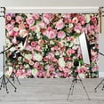 thumbnail image 3 of 10x8ft Polyester Flower Photo Background, Pink Rose Photography Backdrop for Pictures, Newborn Bridal Shower Birthday Party Banner Decor Supplies, 3 of 3