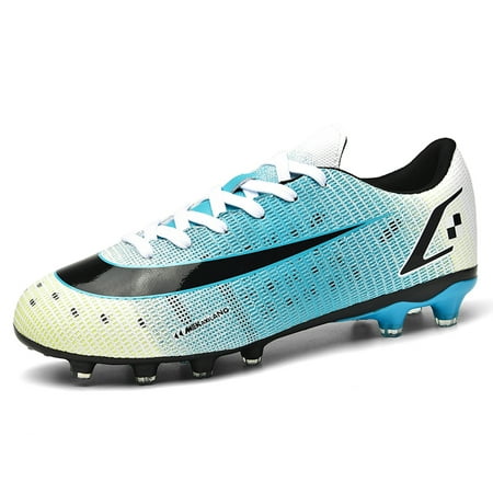 

Men s Cleats Soccer Shoes for Fg/ag Spikes Football Shoes for Younth Professional Training Turf Indoor Ankle Boots Athletic Sneaker Blue 42