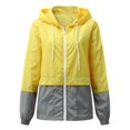 thumbnail image 1 of Luiryar Women Packable Rain Jacket Outdoor Color Block Hooded Windbreaker, 1 of 9