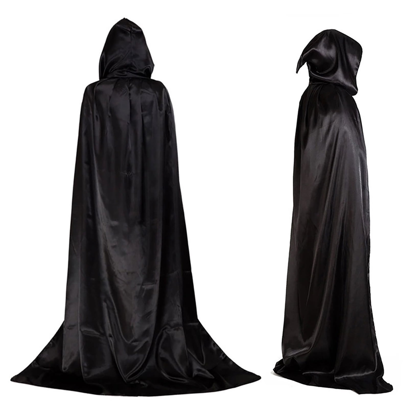 Unisex Kids Cloak Hooded Velvet Cape Medieval Costume Halloween Fancy Dress W 