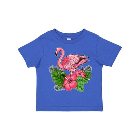 

Inktastic Flamingo with Tropical Flowers Gift Toddler Boy or Toddler Girl T-Shirt