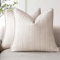 thumbnail image 1 of Chenchen Set of 2 Decorative Cotton Waffle Weave Textured Throw Pillow Covers Euro Sham Cushion Covers Accent European Pillowcase For Bed Couch Sofa Bedroom Living Room Home Decor 18×18 Inch Oatmeal, 1 of 1