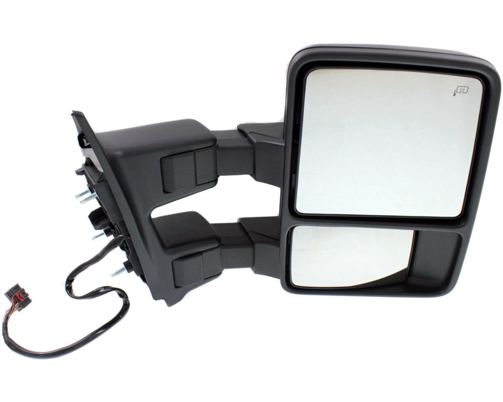 Kool Vue Towing Mirror Compatible With 2008-2010 Ford F-250 Super Duty F-350 Right Passenger Side Heated w/ Blind Spot Corner Glass In-housing Signal Light Textured Black