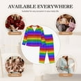 thumbnail image 7 of Haiem Colorful Glitter Rainbow Pattern Women’s Long-sleeve Sleepwear,Sleepwear Set,2-piece Loungewear Set,Soft PJs Comfy Nightwear with Pockets-Medium, 7 of 7