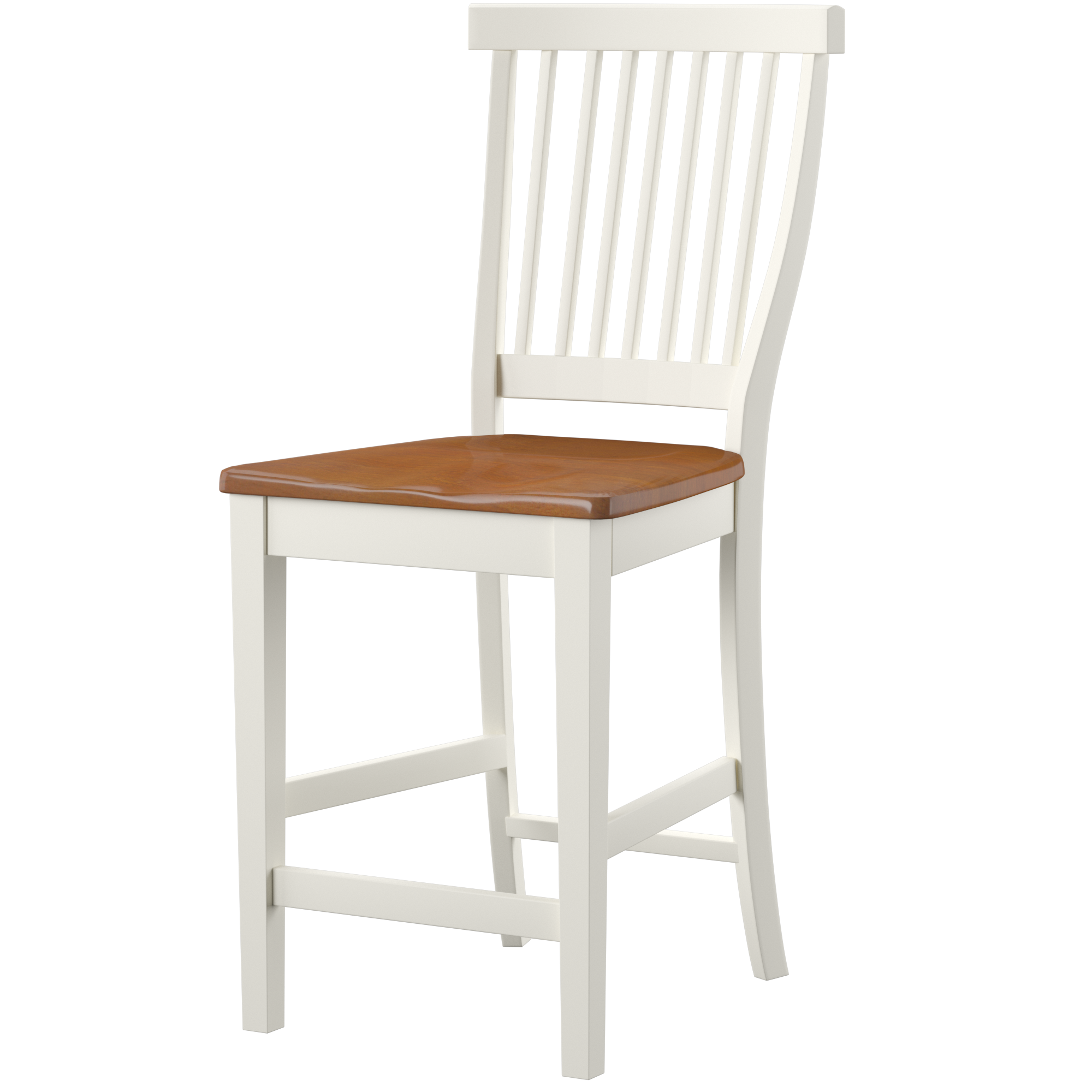 Homestyles Americana Traditional Wood Counter Stool in Antique White and Oak - image 3 of 9