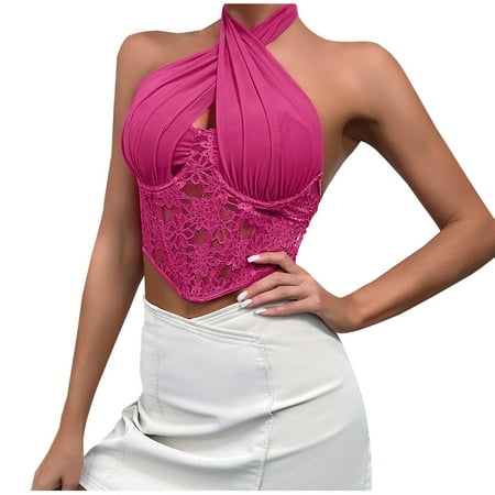 Ruimatai Women s Sexy Criss Cross Corset Top Waist Bustier Shapewear Lingerie Lace Mesh Waist Push Up Bodysuit