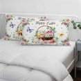 thumbnail image 3 of Spring Easter Pillow Covers, Linen Long Throw Pillow Case, Colorful Eggs Daisy Flowers Basket Butterfly Holiday Pillow Protector Decorative Cushion Cover for Living Room/Bedroom 20" x 30", 3 of 8