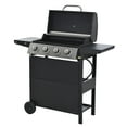 thumbnail image 4 of Stainless Steel BBQ Gas Grill 4-Burners Side Burner Thermometer Two Shelves Grilling Space Patio Garden Barbecue - Black, 4 of 12