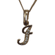 thumbnail image 1 of cadena con dije de la letra J, chapa de oro de 18 kilates, con zirconias blancas maria almudena collar de inicial J, 1 of 3