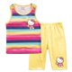 thumbnail image 3 of Hello Kitty-Chaleco a rayas de algodón para niñas, traje exterior informal para niños, cuello redondo sin mangas y pantalones cortos, conjunto de dos piezas, novedad de verano, 3 of 5