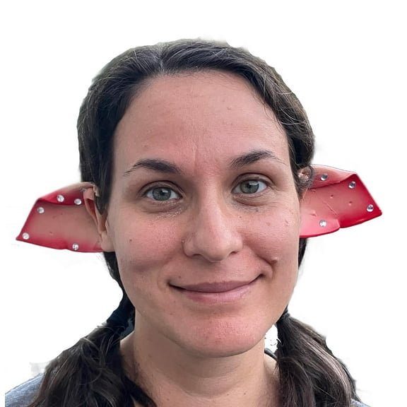 Pixie Ears Flesh/Pink Flexi Halloween Costume Accessory Handcrafted Folded Elf Ears with Jewels Latex