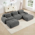 thumbnail image 6 of Gray Ottoman for Modular Sectional Sofa, Corduroy Deep Seat for Oversized Compressed Boneless Sectional Couches for Living Room Bedroom Apartment, Cloud Sofa Couch, Memory Foam, No Assembly, 6 of 8