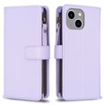 thumbnail image 3 of SaniMore for iPhone 14 6.1" 2022 Business Case, Full Body Protective PU Leather with Zipper Purse + Card Holder Flip Kickstand Lanyard [Shockproof TPU Shell] Vintage for Men WomenPurple, 3 of 9