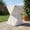 White, variant on Geometric Hourglass Accent Table with Faux Marble Finish - Modern Indoor/Outdoor Side Table, Green