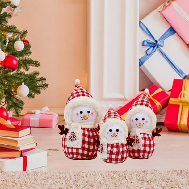 Juego de 3 Decoraciones de mesa BLESIY muñecos de peluche Navideños muñeco de nieve