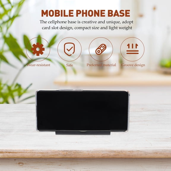 LOLIPPYY Universal Foldable Phone Stand Black Desk Holder Compatible with Smartphones, Tablets, and Players
