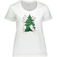 thumbnail image 3 of Inktastic Kawaii Cats Christmas Tree Women's Plus Size T-Shirt, 3 of 5