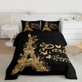 thumbnail image 2 of jejeloiu Cute Butterflies Twin Comforter Sets,Gold Eiffel Tower Bedding Set For Adults Reversible 2pcs, 2 of 8