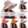 thumbnail image 4 of SAWOBUUN Sun Hat for Women Wide Brim UV Protection Fishing Hats Bow Chin Strap Packable Travel Outdoor Bucket Hat, 4 of 7