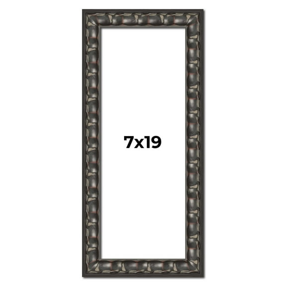 7x19 Frame Black-Brown Medieval Solid Wood Picture Frame | 1.5 Inch Moulding Width | Gotham Beveled
