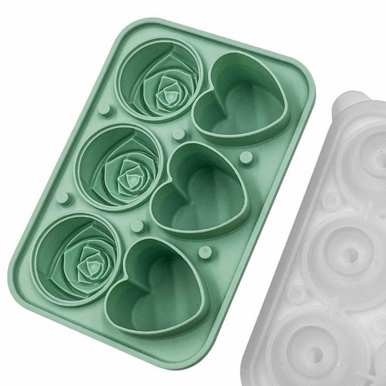 3D Rose Ice Molds And Heart Ice Molds Large Ice Cube Trays Make