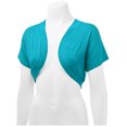 thumbnail image 4 of Made by Johnny Women's Short Sleeve Cropped Bolero Shrug Open Cardigan XXL JADE, 4 of 5